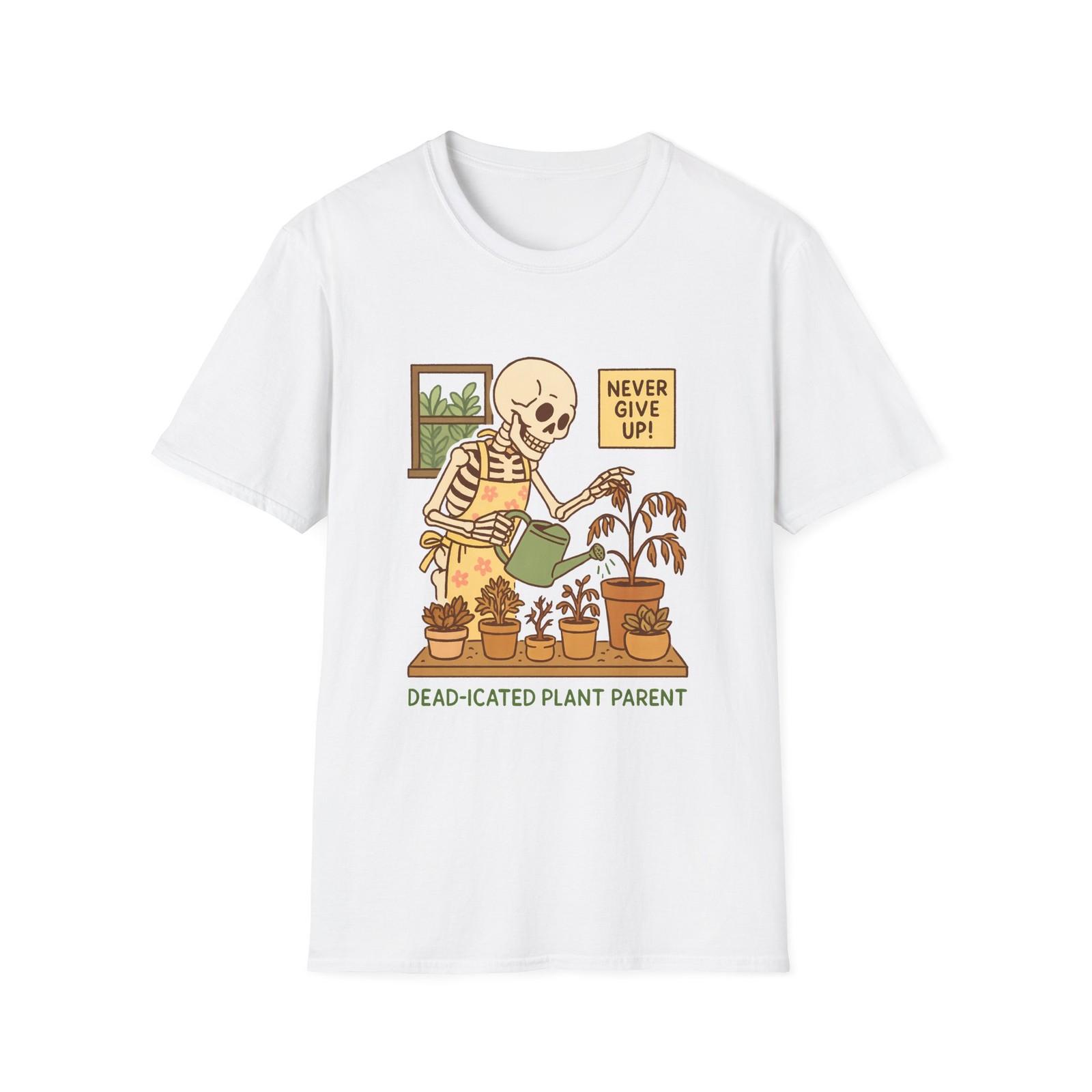 Unisex Softstyle T-Shirt Skeleton Gardening Dead Plants Kitchen S