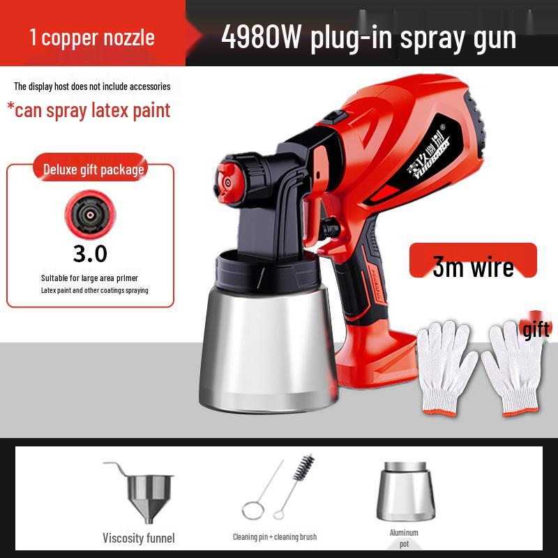 Electric Paint Spray Gun, High-Power 220V, Small Latex Sprayer for Household Use, High Atomization.