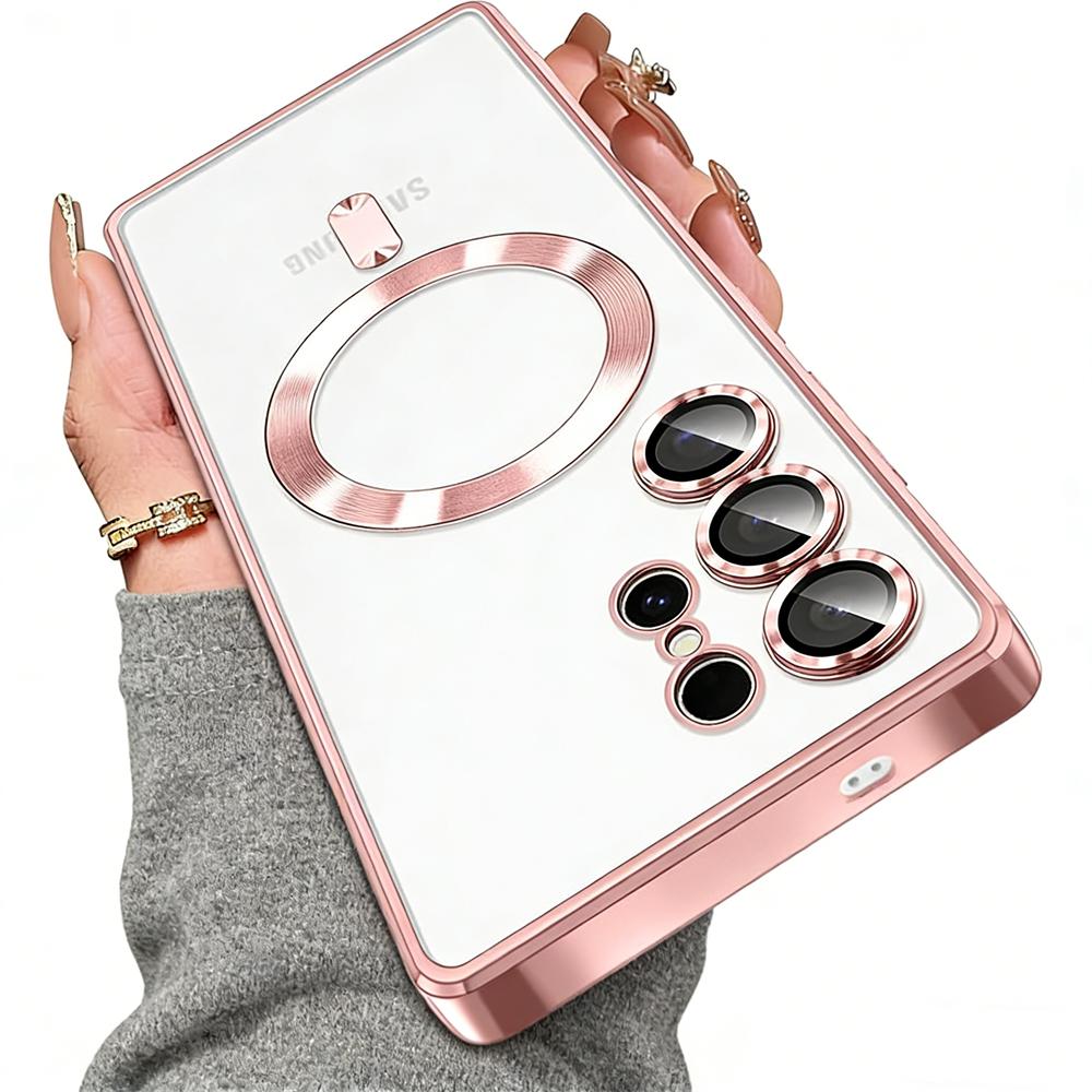 Luxury Plating for Magsafe Magnetic Wireless Charging Case for Samsung Galaxy S26 S25 S24 S23 S22 S21 FE Plus Note20 Ultra Cover