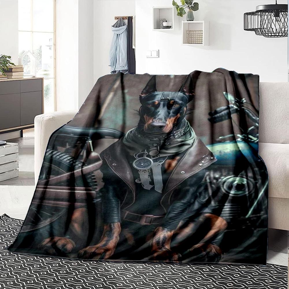 Dogs Print Flannel Blanket High Quality Warm Comfortable Cover for All Seasons Perfect for Gifts Home Decor