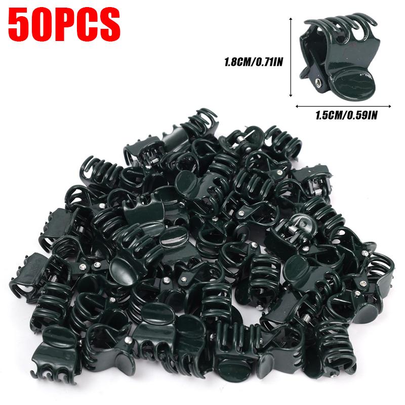 

300/50PCS Mini Plastic Plant Supports Clips Orchid Climbing Stems Flower Vines Fixed Clip Fruit Vegetable Garden Grafting Tools