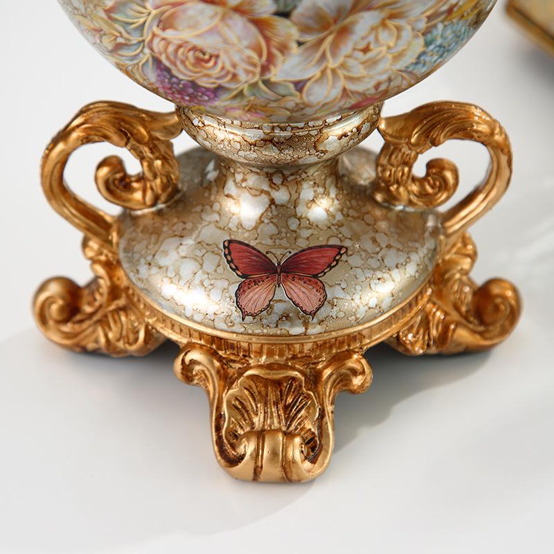European Retro Resin Vase Decoration, Three-dimensional Dried Flower Arrangement Container, Living Room Home Decoration Crafts