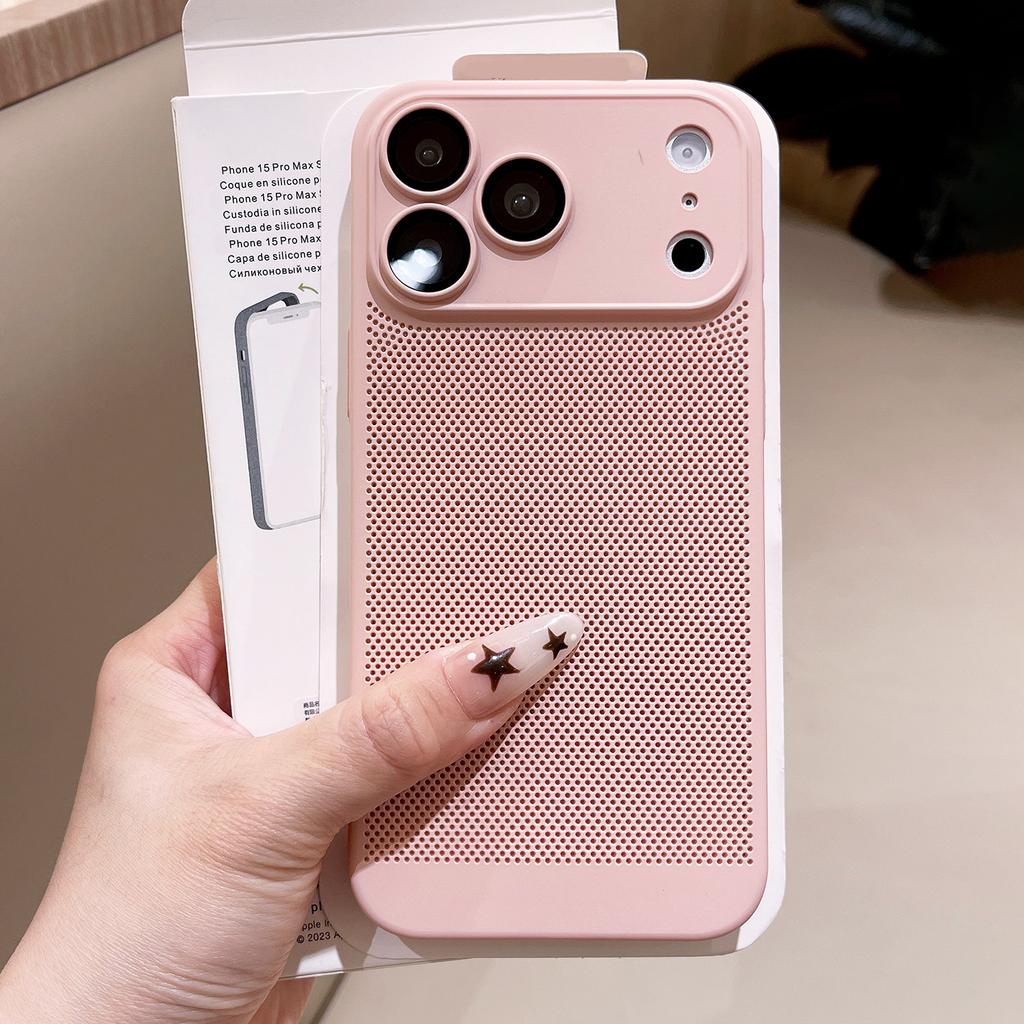 Heat Dissipation Thin PC Case for iPhone 11 12 13 14 15 16 17 Air Pro Max 7 8 Plus Xr Xs Max Camera Protect Mesh Cover