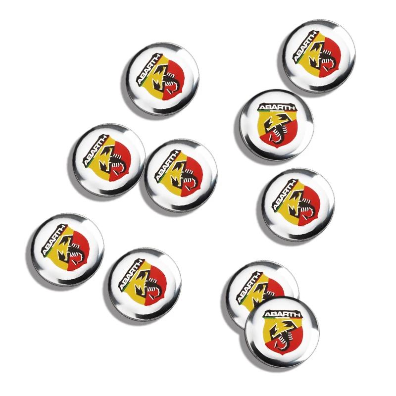14mm 2/5/10pcs Car Key Badge Emblem Replacement Car Key Sticker For Abarth Stilo Ducato Palio Bravo Linea Doblo 500 Grande Tipo
