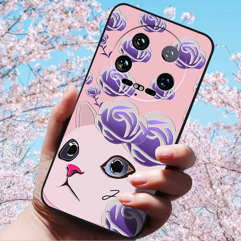 For Xiaomi 14 Ultra 5G 6.73" 14 Pro Cases Fashion 3D Retro Embossed Relief Soft TPU Siliocn Back Cover for Xiaomi 14 Capa Mi 14