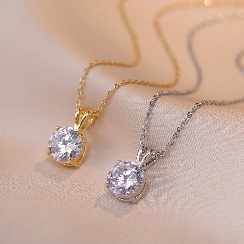 Zircon Geometric Necklace Niche Fashion New Design Pendant Temperament Exquisite Versatile Clavicle Chain