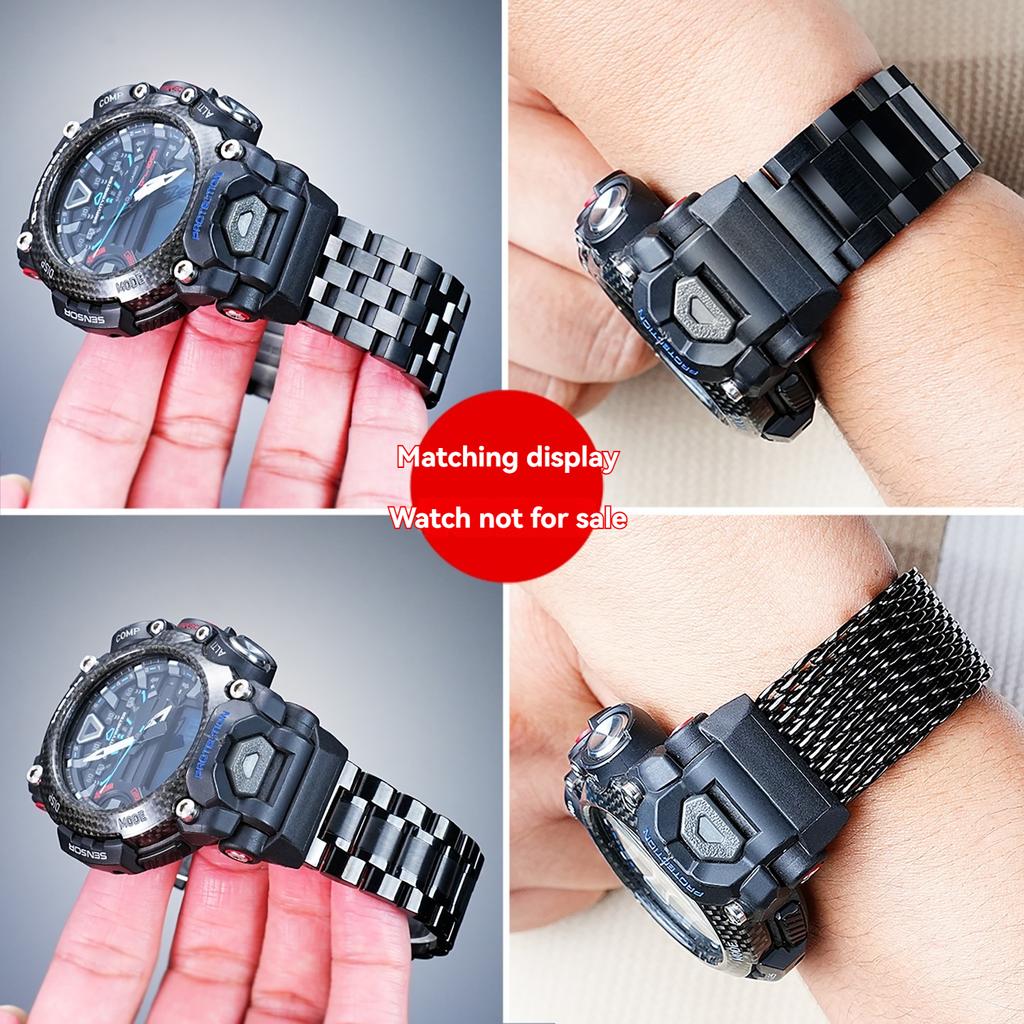 Stainless Steel Watch Band for Casio GR-B200 5635 | Black Metal Waterproof Bracelet Modified Watch Strap Accessories