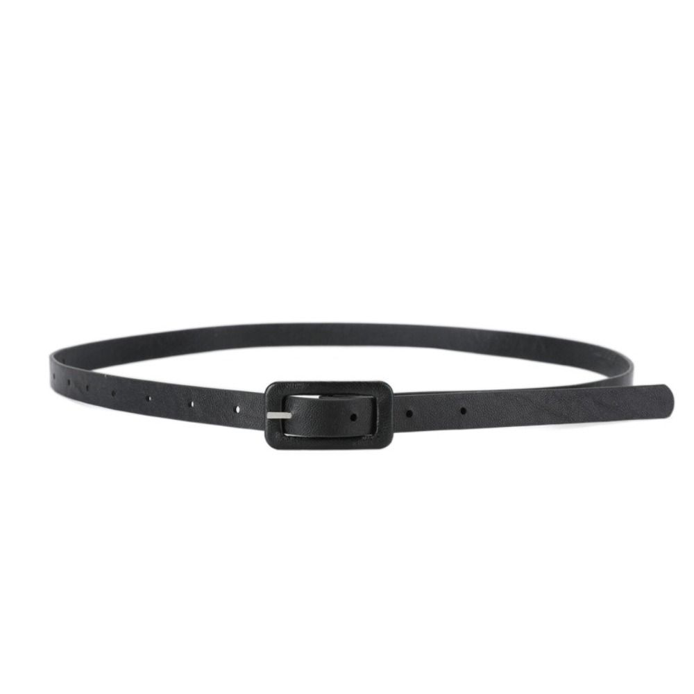 

Тонкий пояс на талию в корейском стиле, узкий боковой пояс, ремень конфетного цвета, модный ремень из искусственной кожи, для улицы чёрный