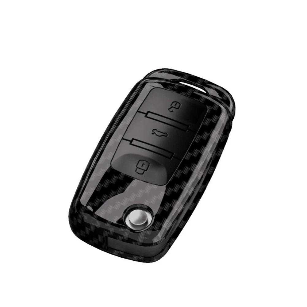 

3 Buttons Car Key Case ABS Carbon Fiber Key Cover Protected Fob For VW Volkswagen Tiguan L MK2 For SEAT Ateca Leon FR 2 Ibiza