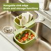 Panier d'égouttage avec conception de filtre de séparation Filtration rapide Couvercle à ouverture par pression Rangement d'égouttage 2-en-1 Passoire d'évier pour fruits et légumes