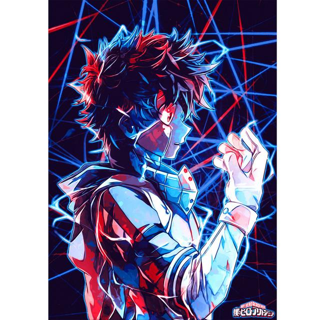 Wall Art Oil Painting Japanese Anime BNHA Deku Manga My Heroes Academy Poster Printing Boys' Bedroom