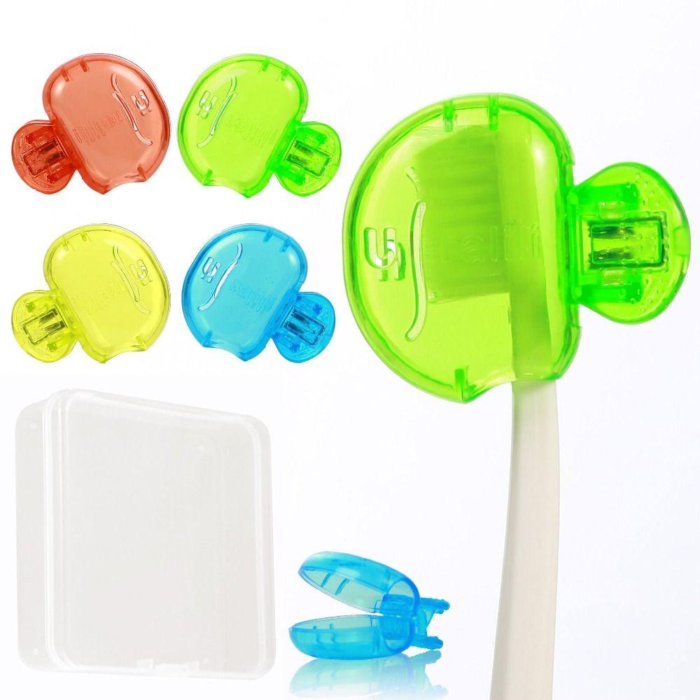 Portable Toothbrush Protective Cap Toothbrush Head Storage Clip Toothbrush Shell Travel Toothbrush Storage Clip Transparent