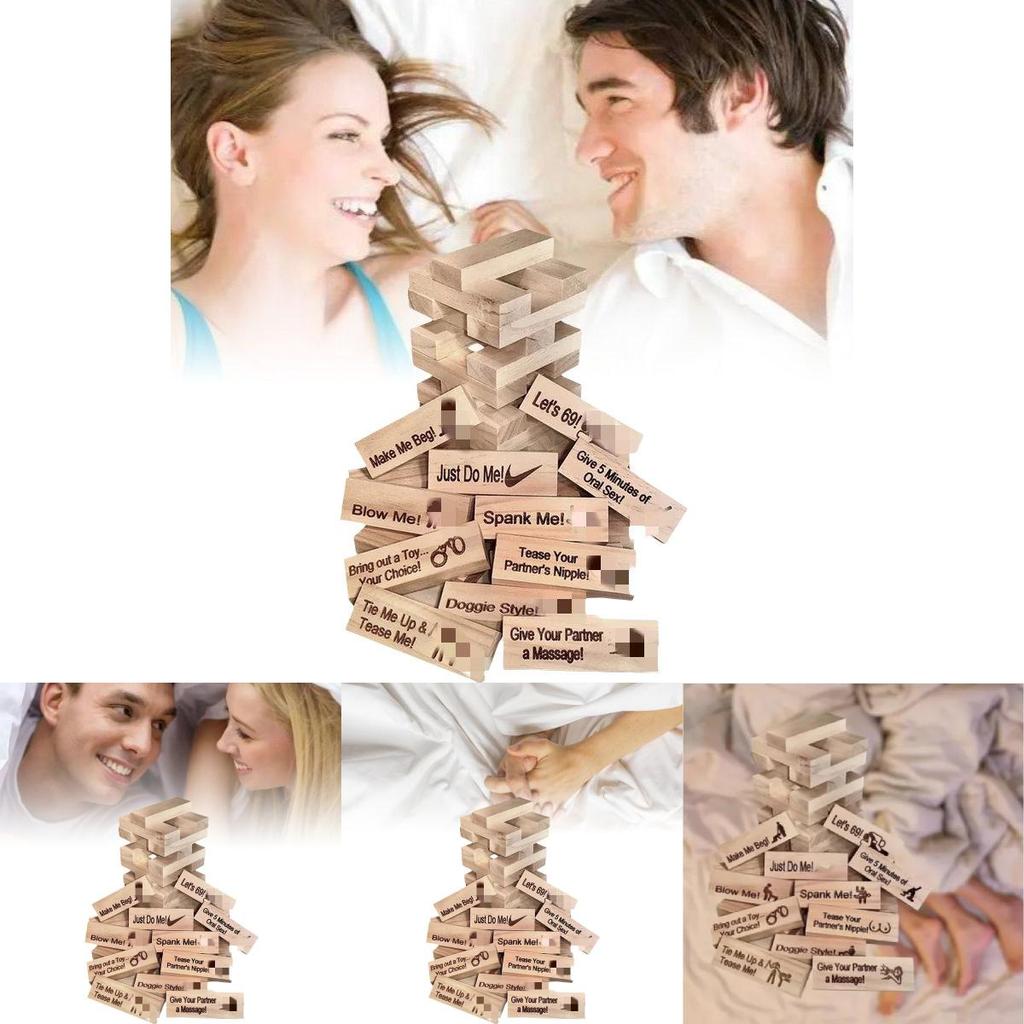 Blockturmspiel Modern Minimalistisch Romantischer Date Night Stapelspiel 48 Teile