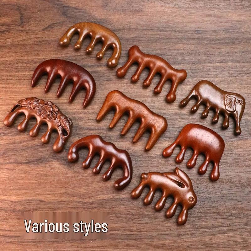 

Sandalwood Portable Meridian Massage Comb - Wooden Head & Rib Comb Souvenir