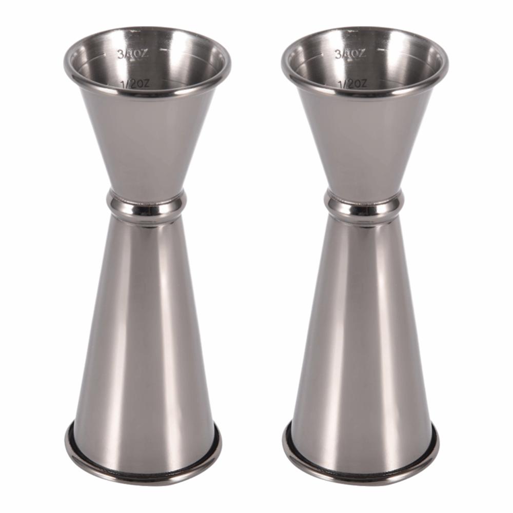 2pcs 304 Stainless Steel Double Jigger 1oz/2oz Bartending Tool Premium Cocktail Shaker Bar