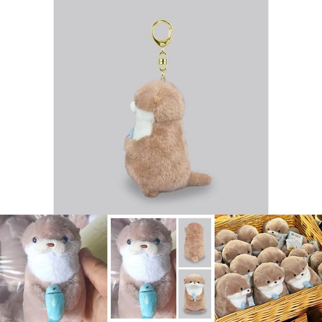 Cute Amuse Otter Plush Toy With Fish Adorable Gift For Girls Hanging Decoration