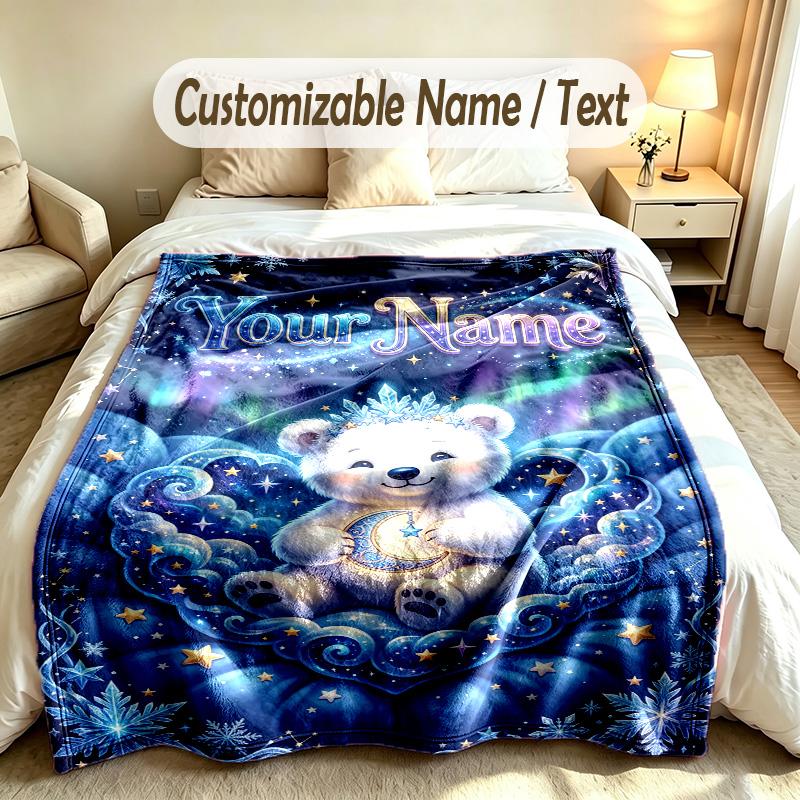 Fantasy Magic Theme Custom Blanket Personalized Name & Text Customized Soft Warm Throw Blanket Home Decor