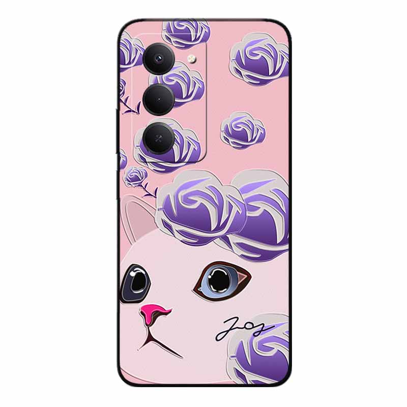 3D Emboss Cases For Redmi 15 5G 4G Relief Emboss Soft Silicone Back Cover For Xiaomi Redmi15 Flower Relief  Funda Redmi 15 4G 5G