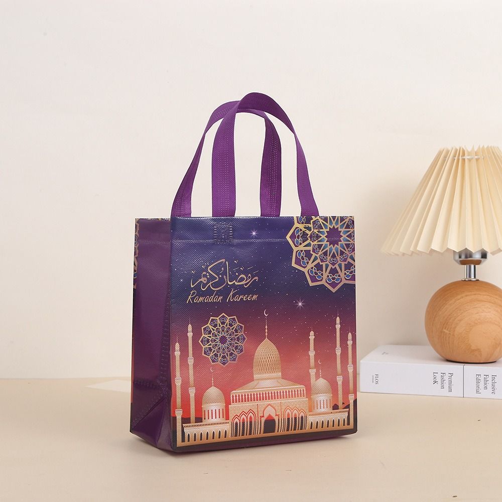 

4 Pcs Moon Castle Star Ramadan Packaging Bags Cartoon Gift Hand Bags Party Gift фиолетовый