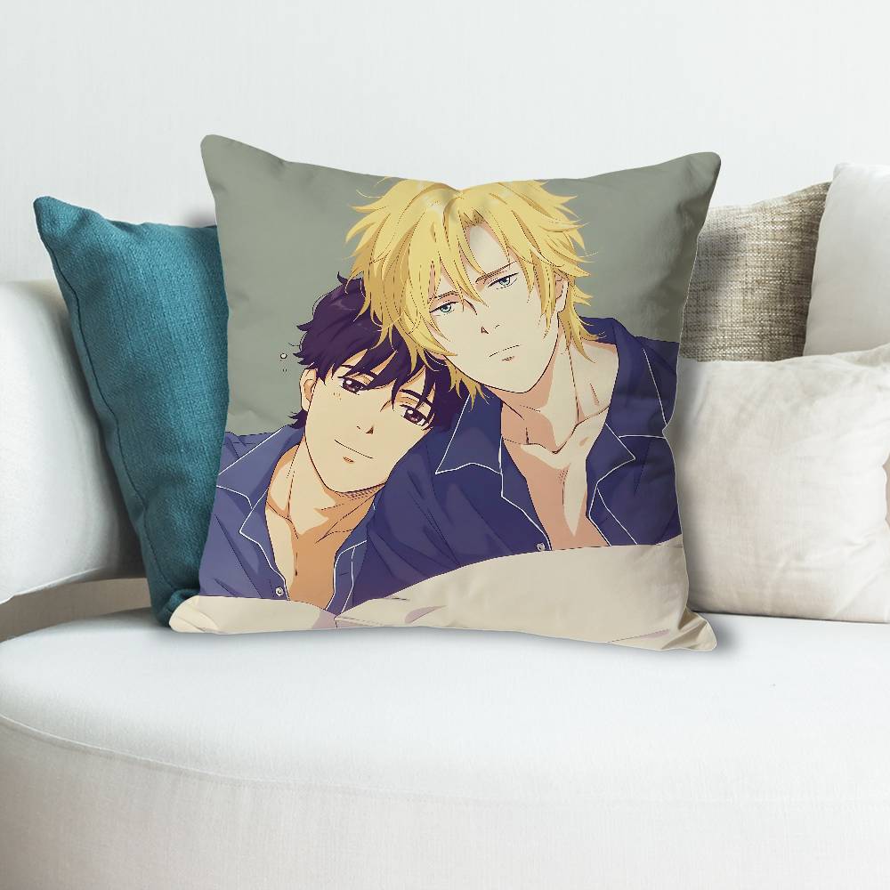 B-Banana F-Fish Ash Eiji Pillow Cases for Bedroom Living Room Sofa Home Decor Polyester Cushion Cover with Zipper