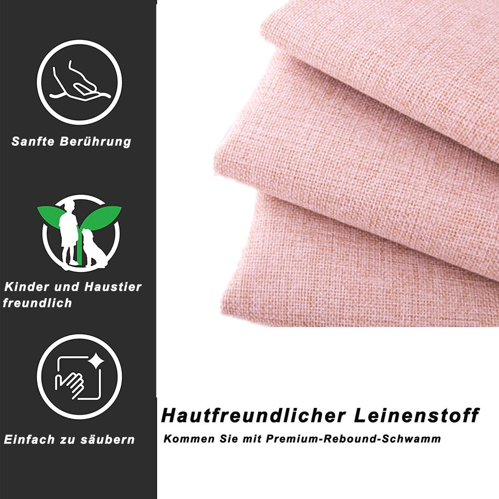Upholstered Bed 180x200 cm, Hydraulic Storage Bed, Skin-Friendly Linen High Box Bed, Multifunctional Double Bed, Pink