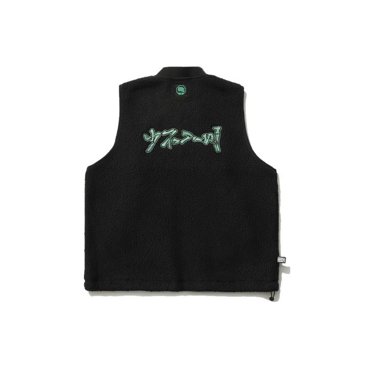 Li Ning Sports Basketball Series Loose Sports Fleece Cardigan Stand Collar Vest Men Vests Black AMDR035-2