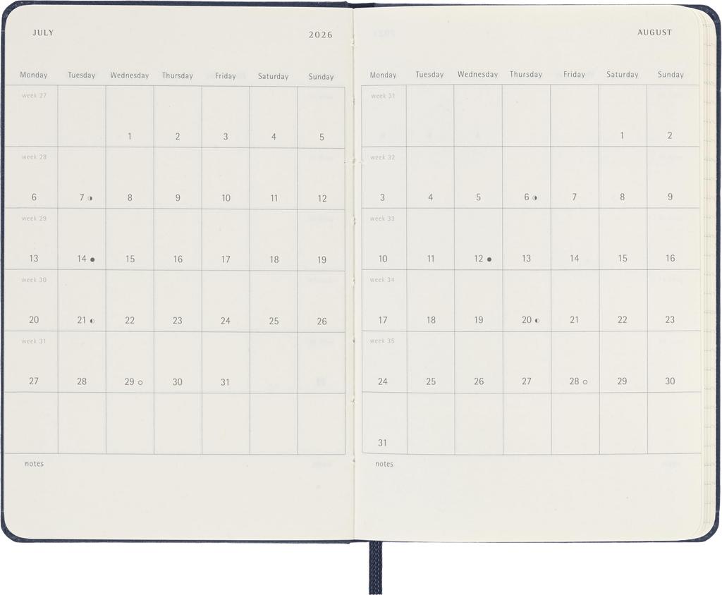 Moleskine 2026 January Daily Pocket Size x Sapphire DHB2012DC2Y26 Planner, Start, 12-Month Diary, (9cm 14cm), Hardcover, Blue,