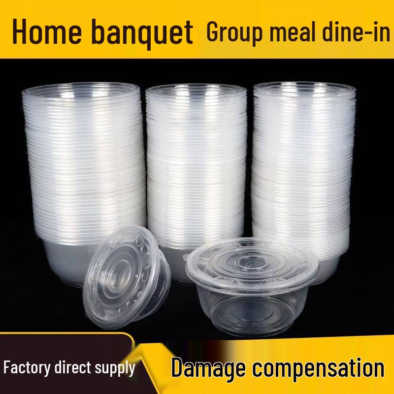ZISIZ Disposable Transparent Plastic Bowl
