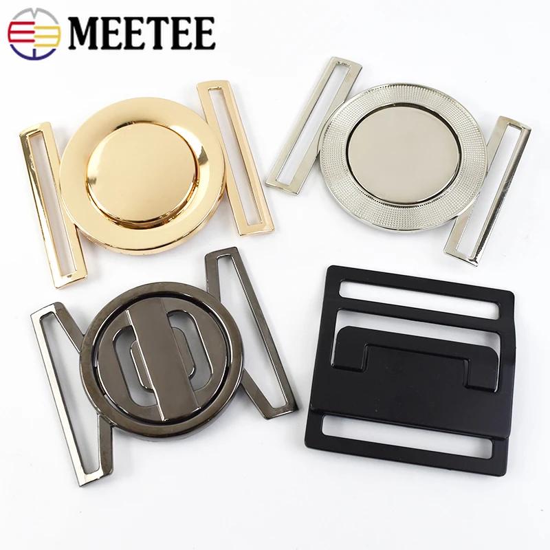 1/2/4/5Pcs Meetee 50mm Metal Belt Buckles Decor Button for Windbreaker Coat Down Jacket Sewing Clasp Buttons Clothes Accessory