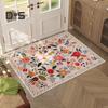 Floral Floor Mat Stain Resistant Washable Non-Slip Area Rug Thick Faux Wool Carpet Machine Washable Kitchen Bedroom Living Room Ddcor Mat