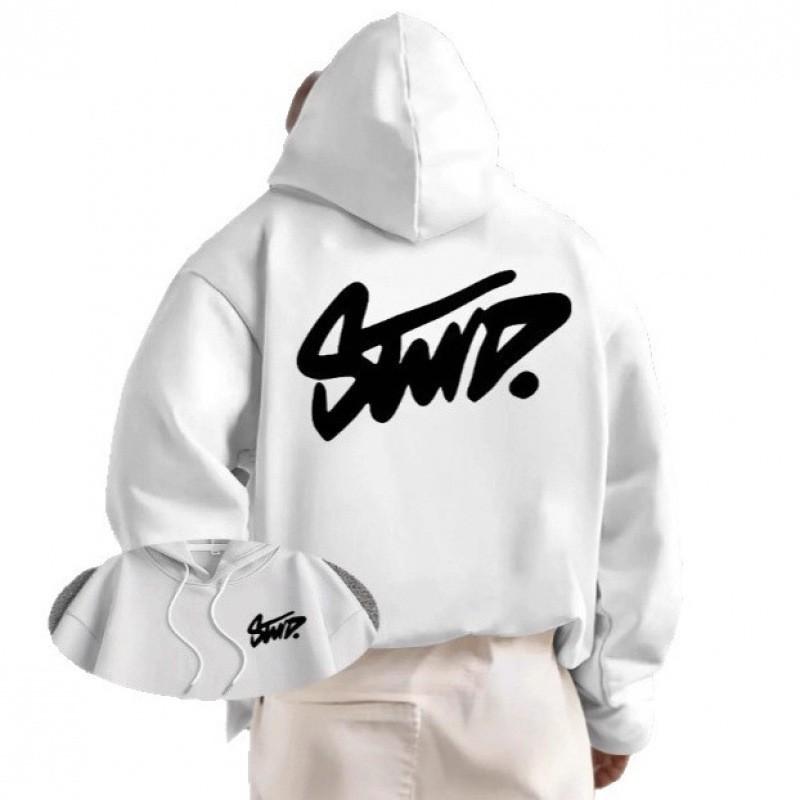Mens Oversized Hoodie With Letter Print Fall Casual Sweatshirt Loose Fit Long Sleeve Pullover In 6 Colors