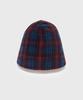 Yunse Hatch Embroidered Beanie (Burgundy Check)