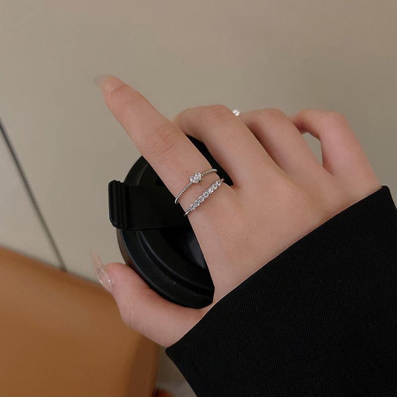 Inspired Fashionable Korean Zircon Ring Set With Multiple Color Options For Women Modern