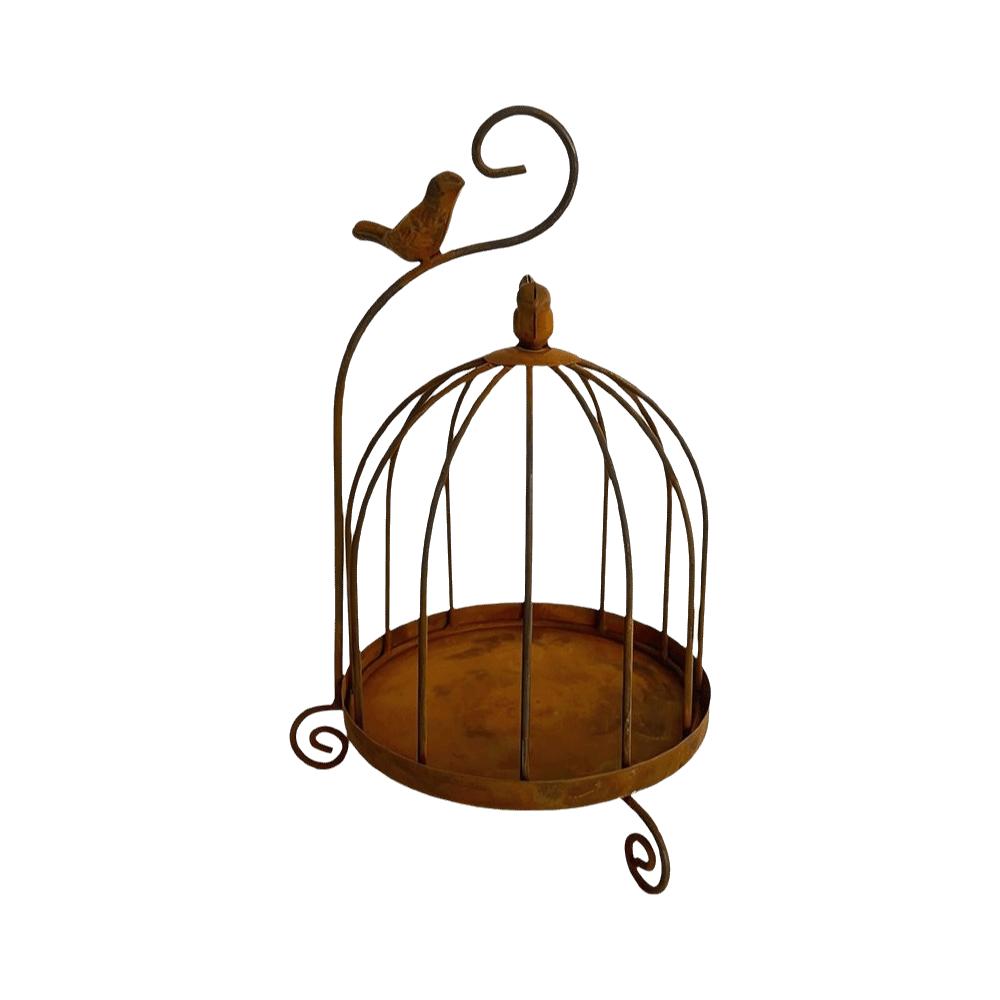 Distressed Iron Decorative Hanging Birdcage Photo Props Iron Candleholder Home Decoration