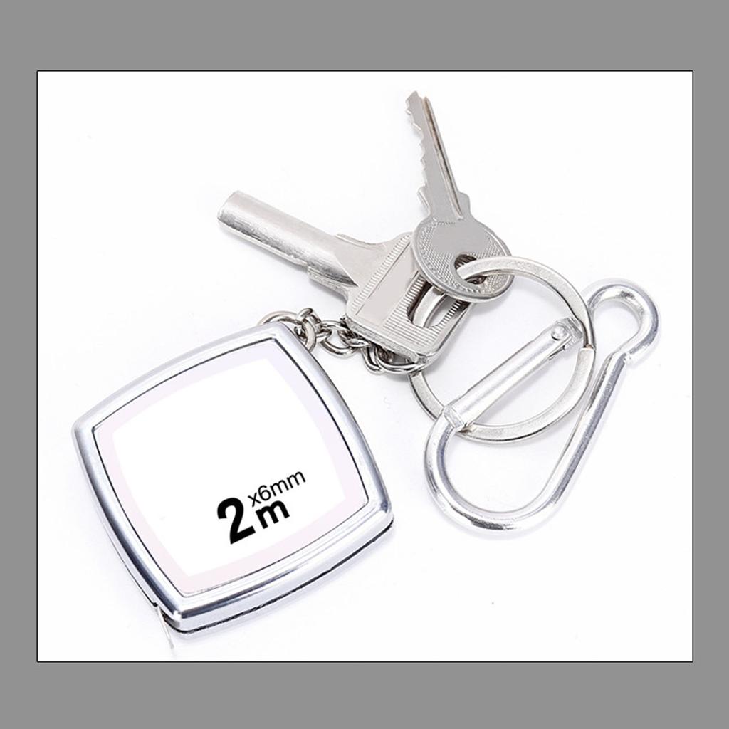 Mini Tape Measure with Keychain Steel Retractable Tape Portable Measuring Tape 2 Meters
