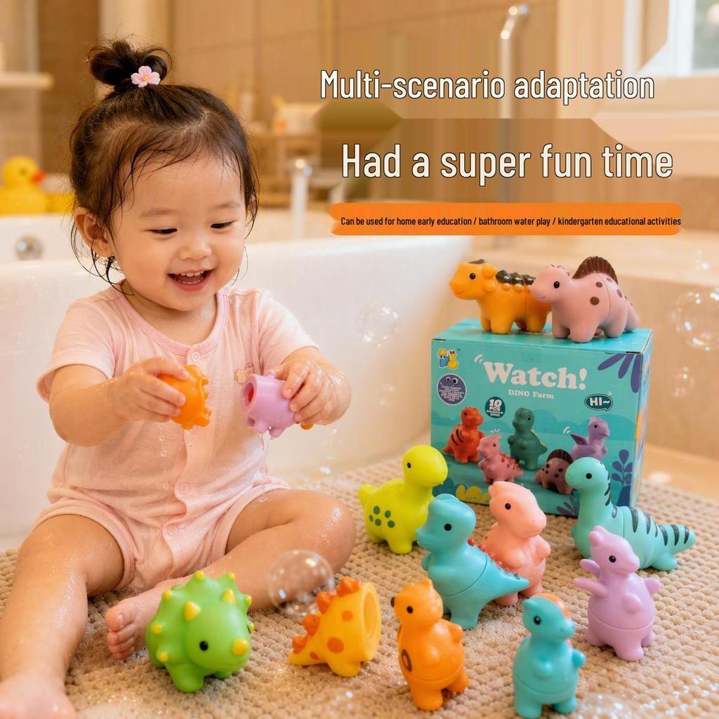 Baby Bath Squeeze Toys - Dinosaur & Ocean Animal Set