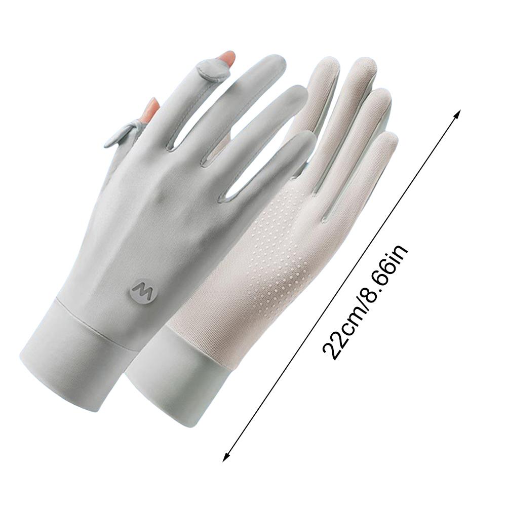 Women UV Sun Protection Gloves Full Finger Touchscreen Ultra Thin Sun Gloves Breathable Ice Silk Cycling Gloves for Summer