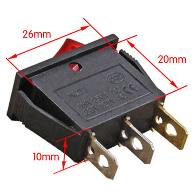 

5Pcs Рисоварка Тип човна Power Rocker Switch 3-Pin 2Nd Gear Single Switch