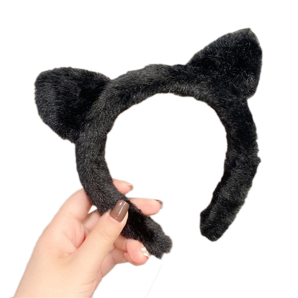 Wide Brim Cat Ear Hair Hoop Woman Casual Skincare Makeup Headband for Home Travel Carnivals Cosplay Hair Accessories