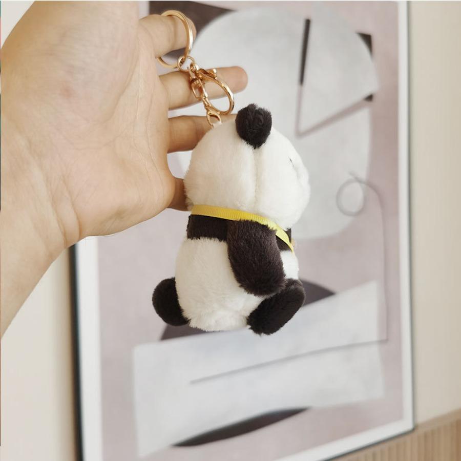 Cute Banboo Panda Plush Toy Keychain Kawaii Panda Pendant Bag Accessories Car Key Chain Pendant Boyfriend Gift Bag Decor