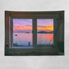 Oceanview window backdrop fabric digitalprinted polyester tapestries living rooms bedrooms macrame wall hanging room decor