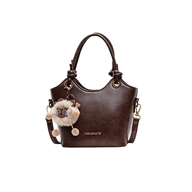 Bucket Bag New Autumn and Winter Genuine Leather Crossbody Women's Bag High-end Vegetable Basket Shoulder Bag