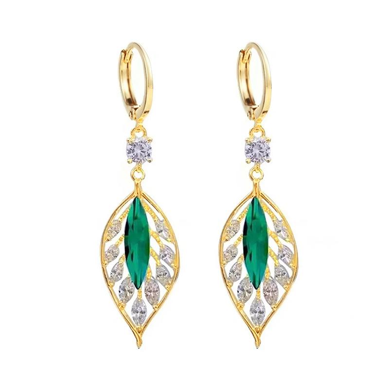 2026 New High End New Leaf Eardrops for Women with A Sense of Luxury, Light Luxury Style, Leaf Horse Eye Temperament Accessories