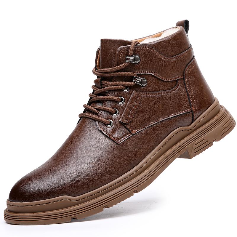 

Чоловічі зимові черевики з натуральної шкіри ручної роботи в ретро-стилі 44 коричневий