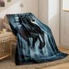 Zwart Paard Waterloop Print Deken slaapkamer Deken voor Woonkamer Bank lunchpauze Zachte plaid voor Vrienden festival Cadeau