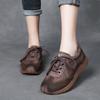 British Style Lace-up Women Genuine Leather Sneakers Flat Thick Sole Travel Shoes 2026 New Casual Sneakers Trendy Shoes