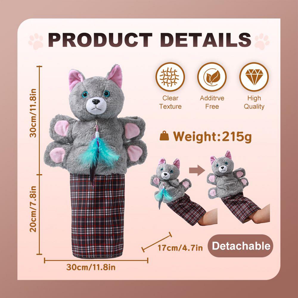 Cat Wrestling Puppet Cute Interactive Stimulation Cat Boxing Gloves Play Puppet Doll For Entertainment Relieve Boring Mental