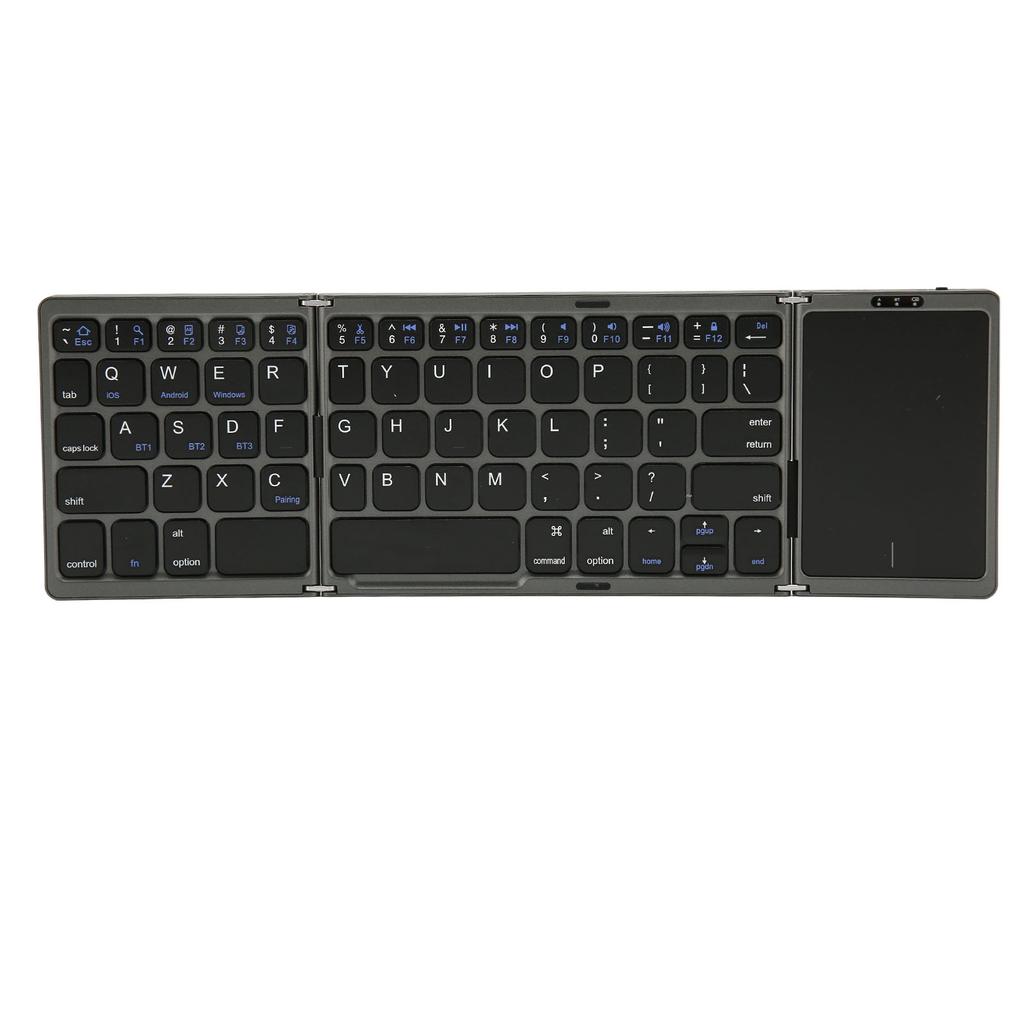 Foldable Keyboard B089T 3 Folded Touchpad Function 64 Keys Portable Type C Charging Magnetic Closure Computer Keyboard