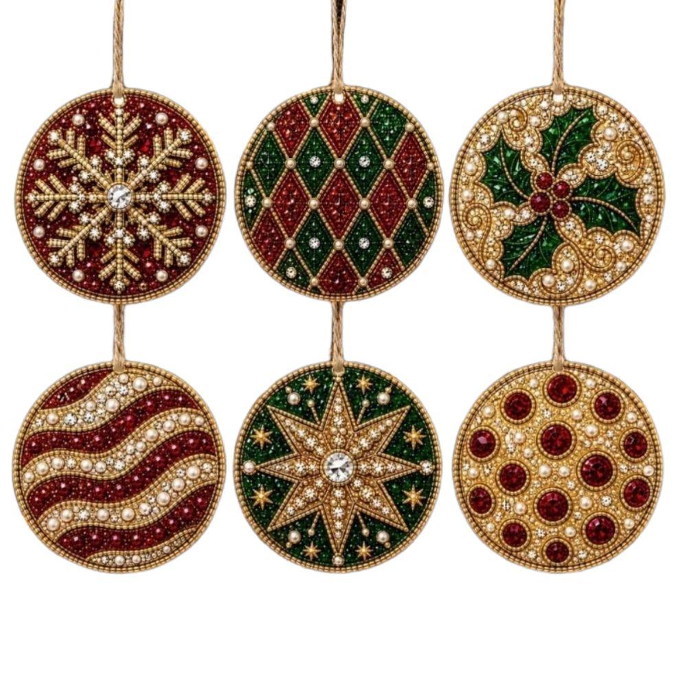 Handmade Christmas Ornaments 6 PCS DIY Crafts Kits New Xmas Tree Pendants  Home Decor