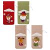 Christmas Linen Old Man Figurine Wine Bottle Cover Holiday Hotel Dining Table Cartoon Three-Dimensional Drawstring Wine Bag